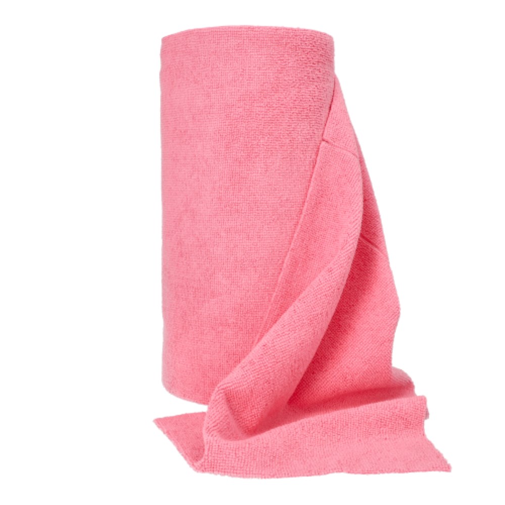 Microfasertücher auf Rolle 30 cm x 30 cm rosa 50 Tücher
