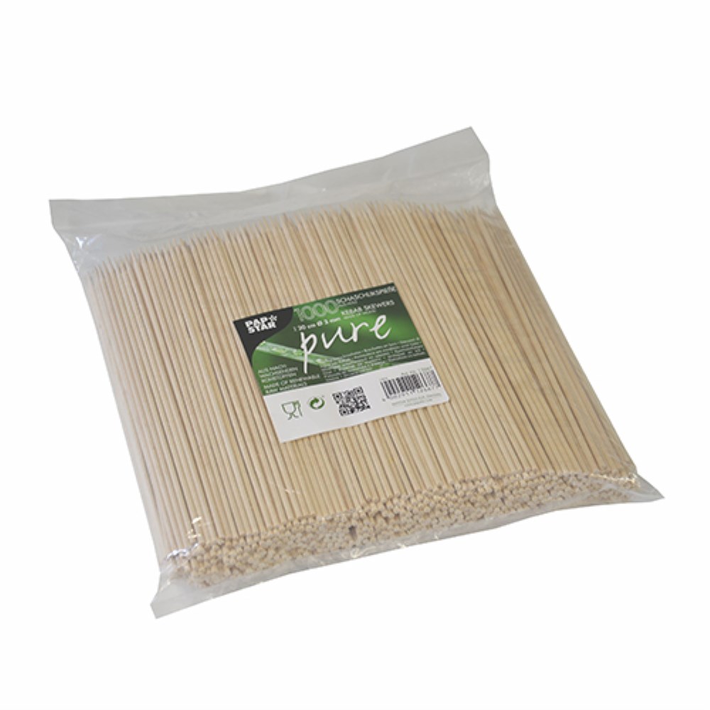 1000 Schaschlikspieße, Holz "pure" Ø 3 mm · 20 cm