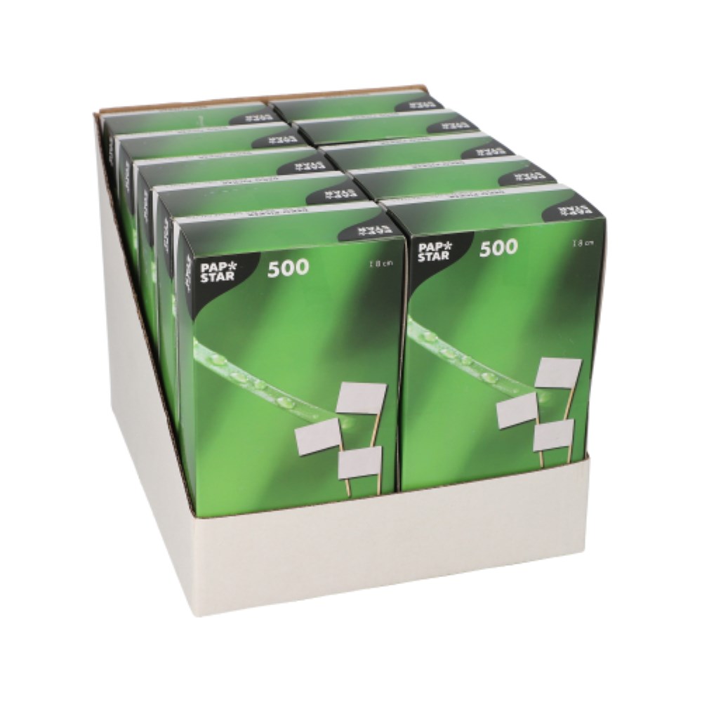 500 Deko-Picker 8 cm weiss