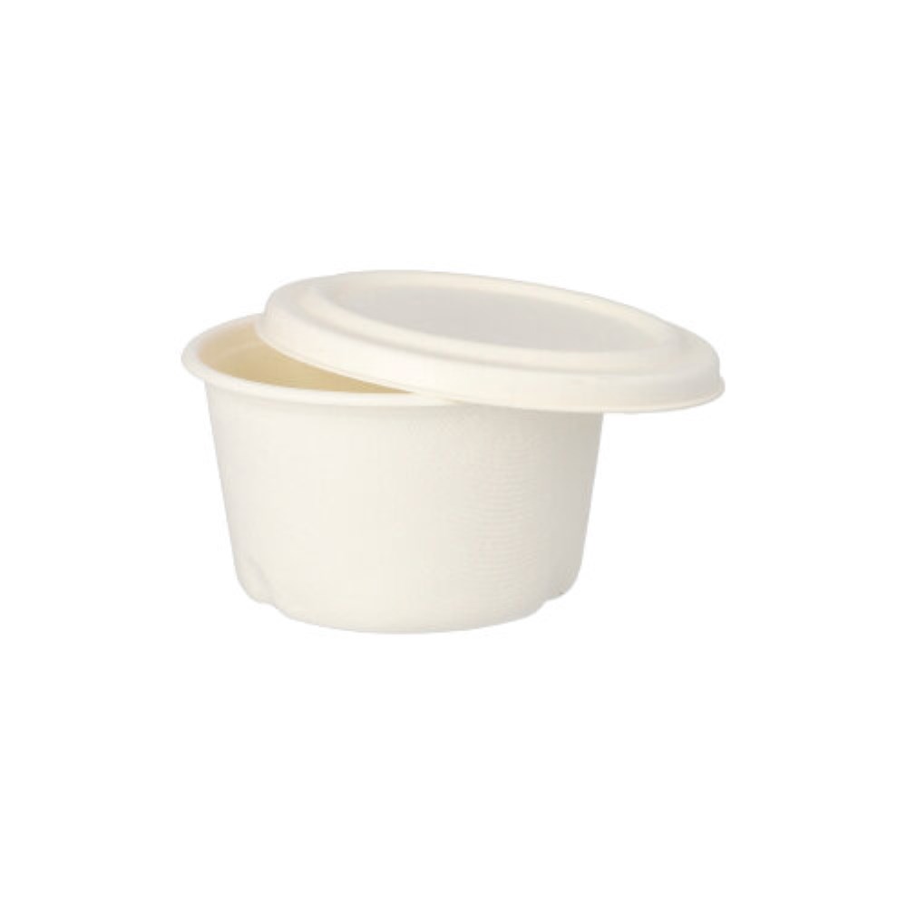 50 Suppenbecher, Zuckerrohr "pure" 350 ml Ø 10 cm · 6,4 cm weiss
