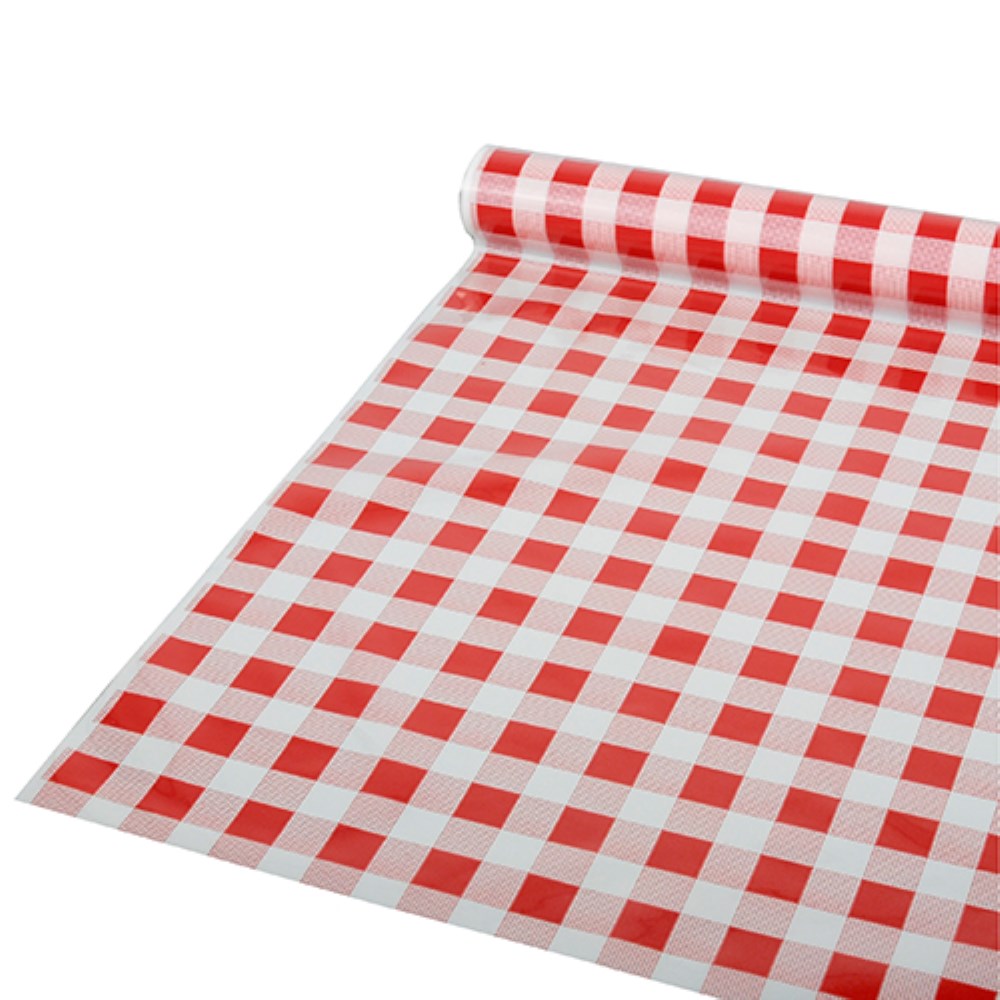 Tischdecke, Folie 50 m x 80 cm rot "Karo"