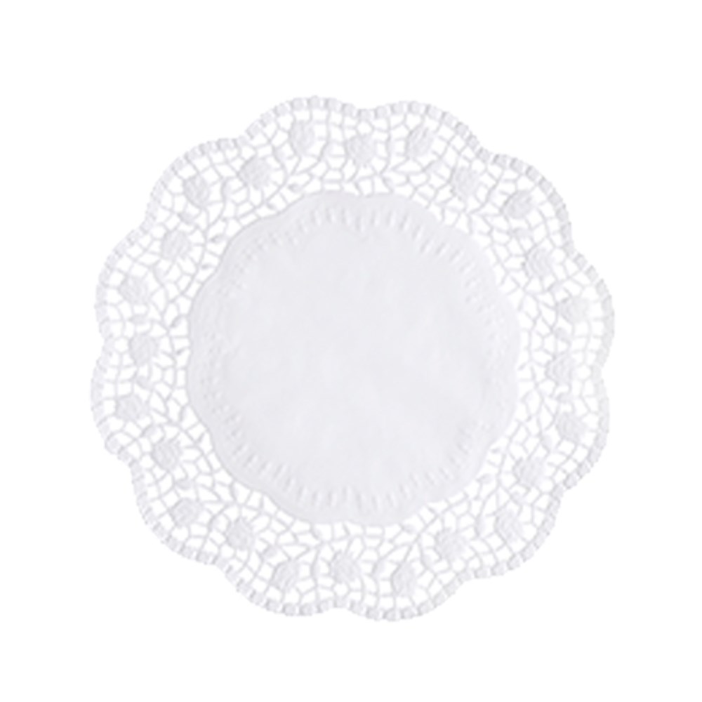 100 Tortenspitzen rund Ø 20 cm weiss