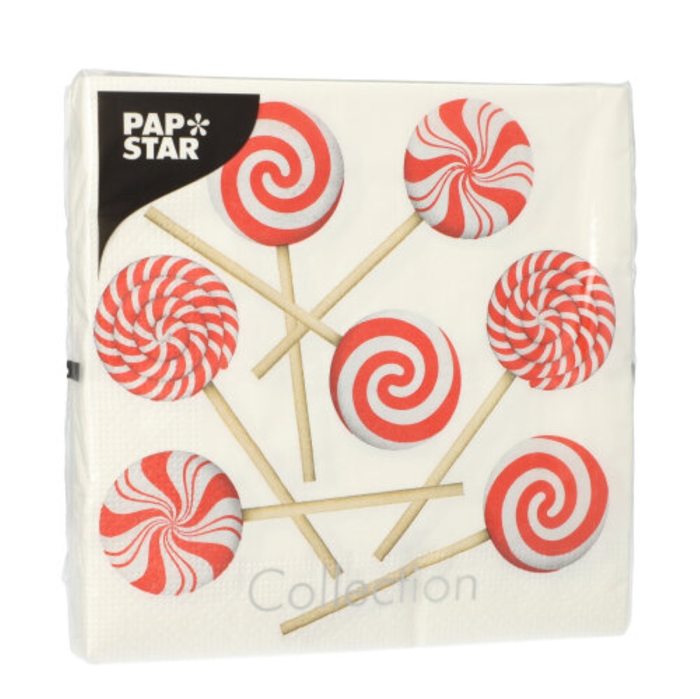 20 Servietten, 3-lagig 1/4-Falz 33 cm x 33 cm "Sweets"