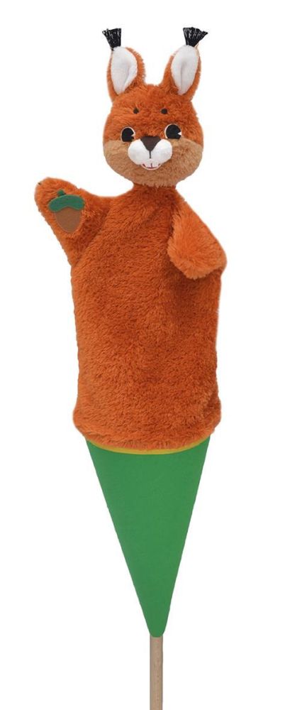 Stabpuppe Eichhörnchen  - made in Europe - Vintage Spielzeug