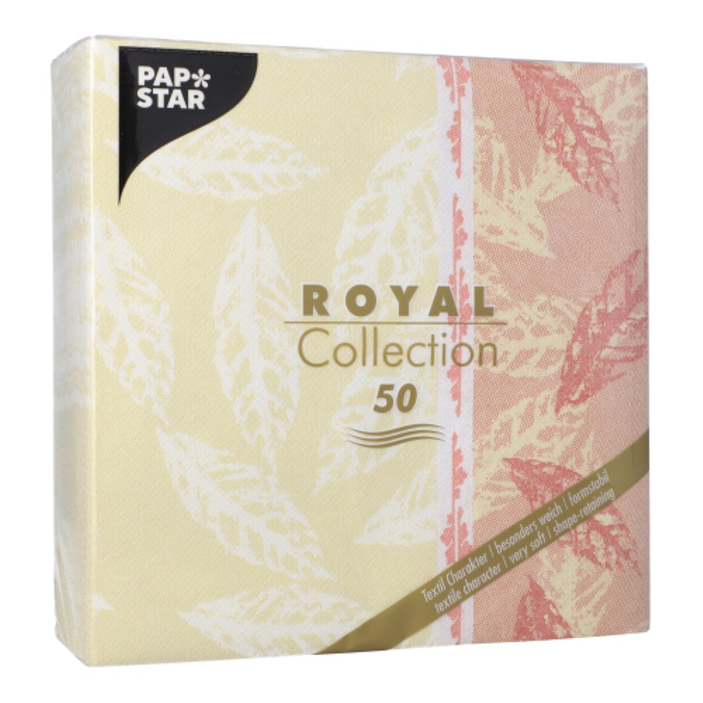 50 Servietten "ROYAL Collection" 1/4-Falz 40 cm x 40 cm rot "Autumn"