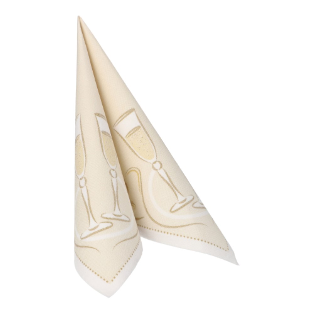 20 Servietten "ROYAL Collection" 1/4-Falz 40 cm x 40 cm gold "Festive Moments"