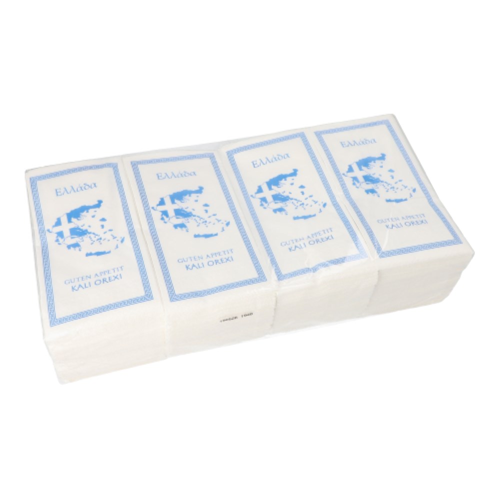 250 Servietten, 2-lagig 1/8-Falz 40 cm x 40 cm weiss "Greece"