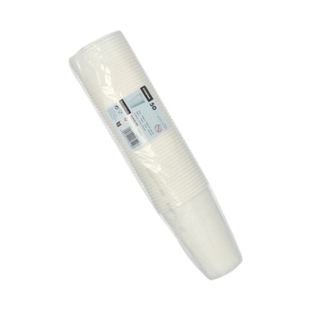 50 Trinkbecher, PP 0,5 l Ø 9,5 cm · 13,7 cm weiss mit Schaumrand
