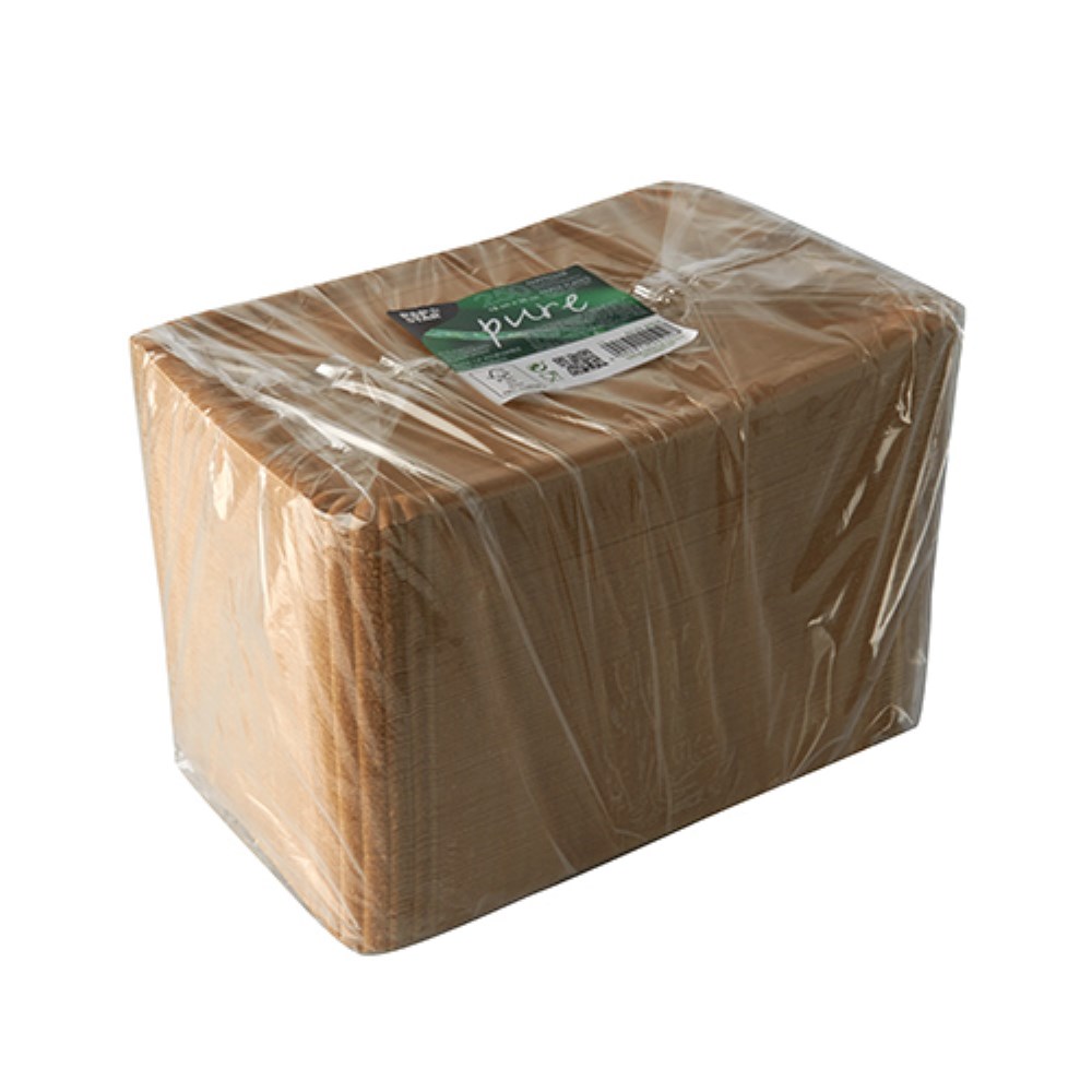 250 Teller, Pappe "pure" eckig 18 cm x 26 cm braun