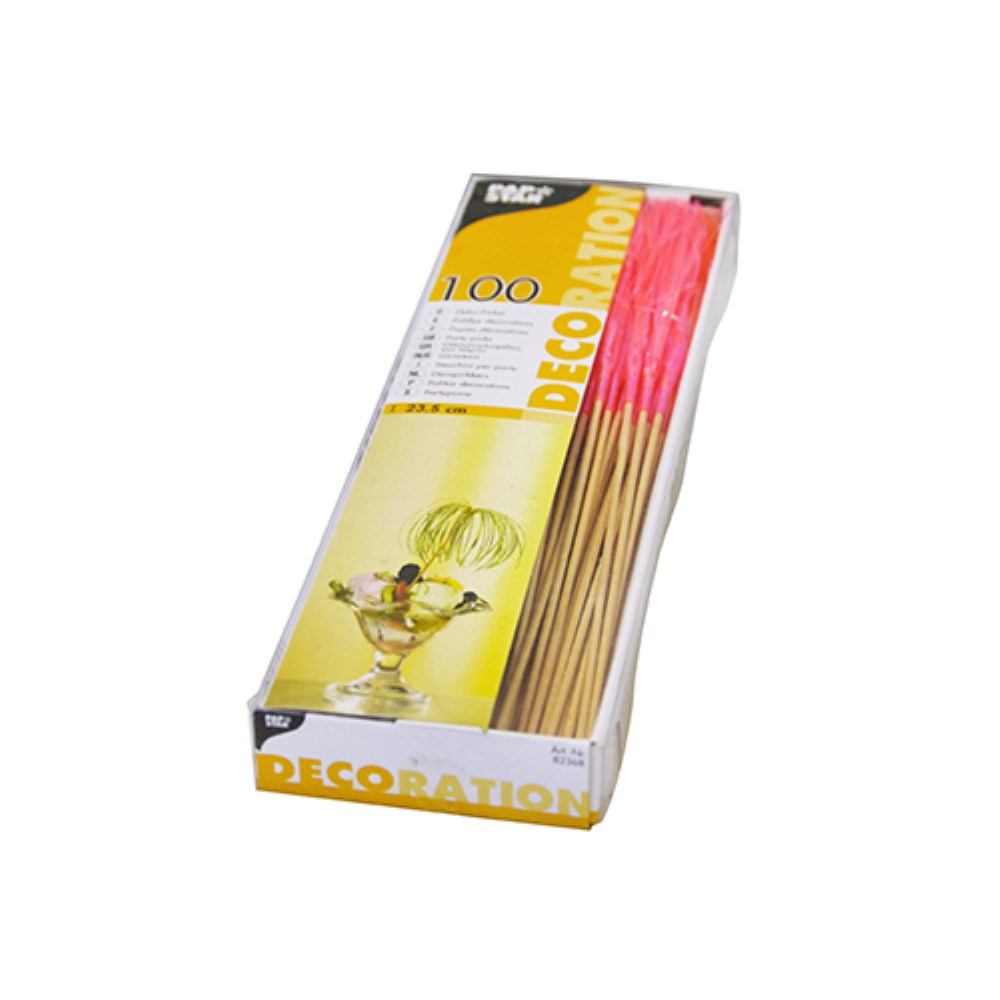 100 Deko-Picker 15,5 cm neon "Feuerwerk"
