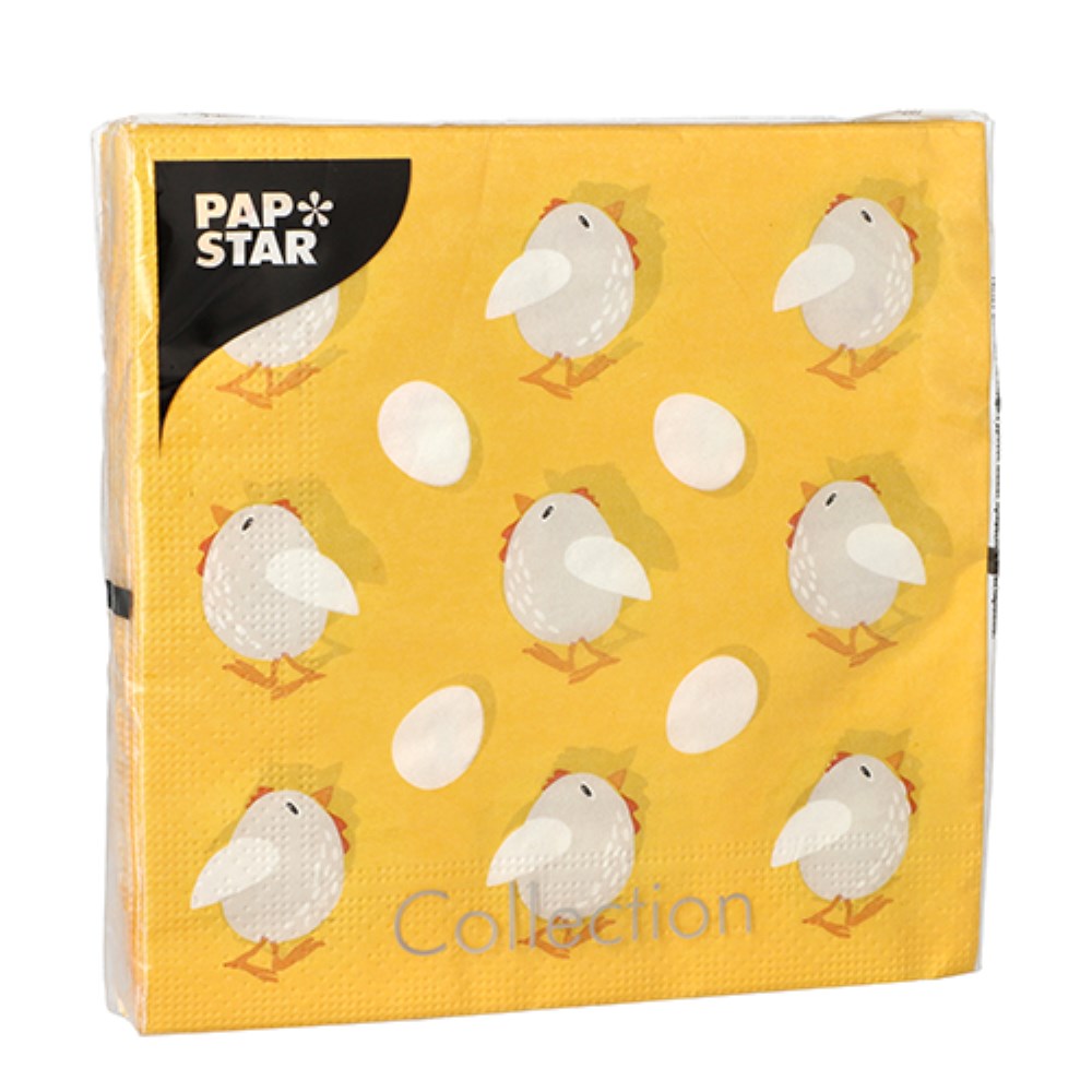 20 Servietten, 3-lagig 1/4-Falz 33 cm x 33 cm "Kycklingar" 20 Servietten, 3-lagig 1/4-Falz 33 cm x 33 cm "Kycklingar"