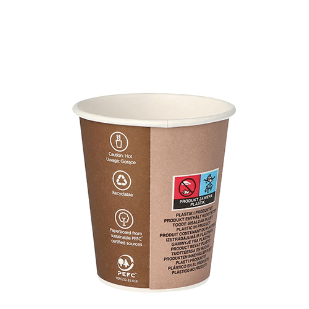 50 Trinkbecher, Pappe "To Go" 0,2 l Ø 8 cm · 9,1 cm "Barista Time"