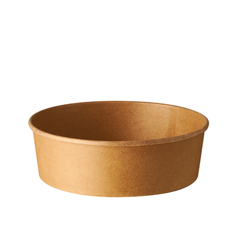 50 Salatschalen, Pappe rund 500 ml Ø 15 cm · 4,6 cm braun
