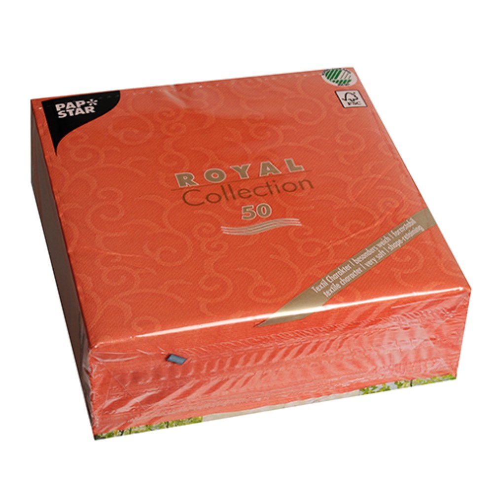 50 Servietten "ROYAL Collection" 1/4-Falz 40 cm x 40 cm nektarine "Casali"