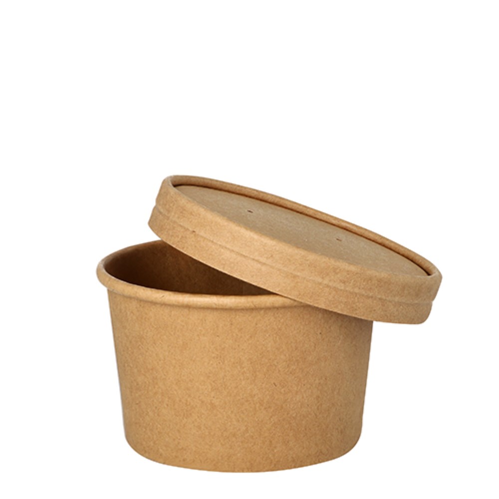 25 Suppenbecher, Pappe rund 230 ml Ø 9,8 cm · 6 cm braun