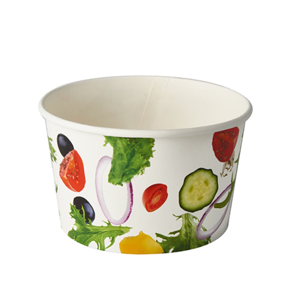 50 Salatschalen, Pappe "To Go" 600 ml Ø 12,5 cm · 7,5 cm "Salad"
