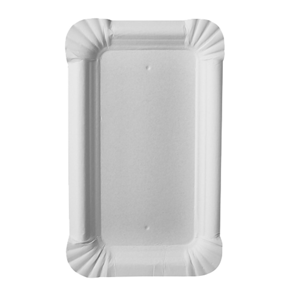 250 Teller, Pappe "pure" eckig 9 cm x 15 cm weiss