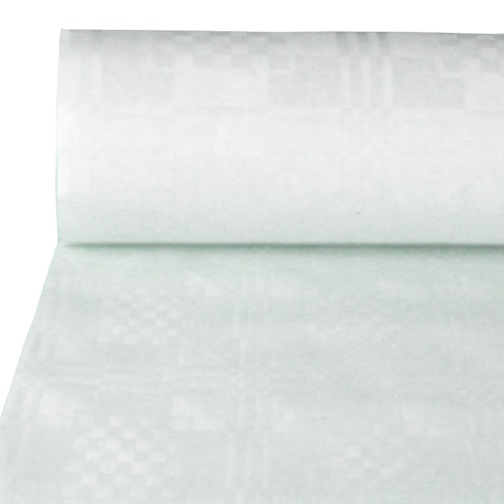 Papiertischtuch mit Damastprägung 100 m x 1 m weiss
