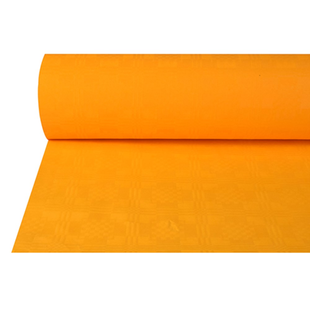 Papiertischtuch mit Damastprägung 50 m x 1 m orange Papiertischtuch mit Damastprägung 50 m x 1 m orange
