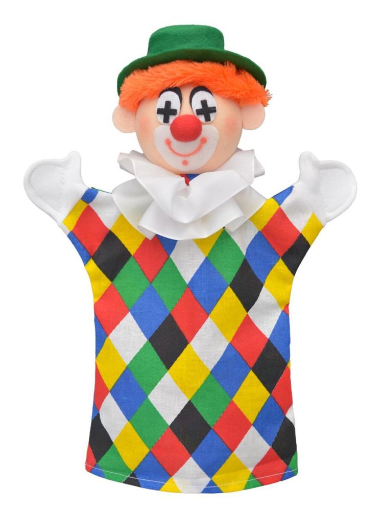Hand Puppet Clown 28 Cm - Made in Europe - Vintage Toy