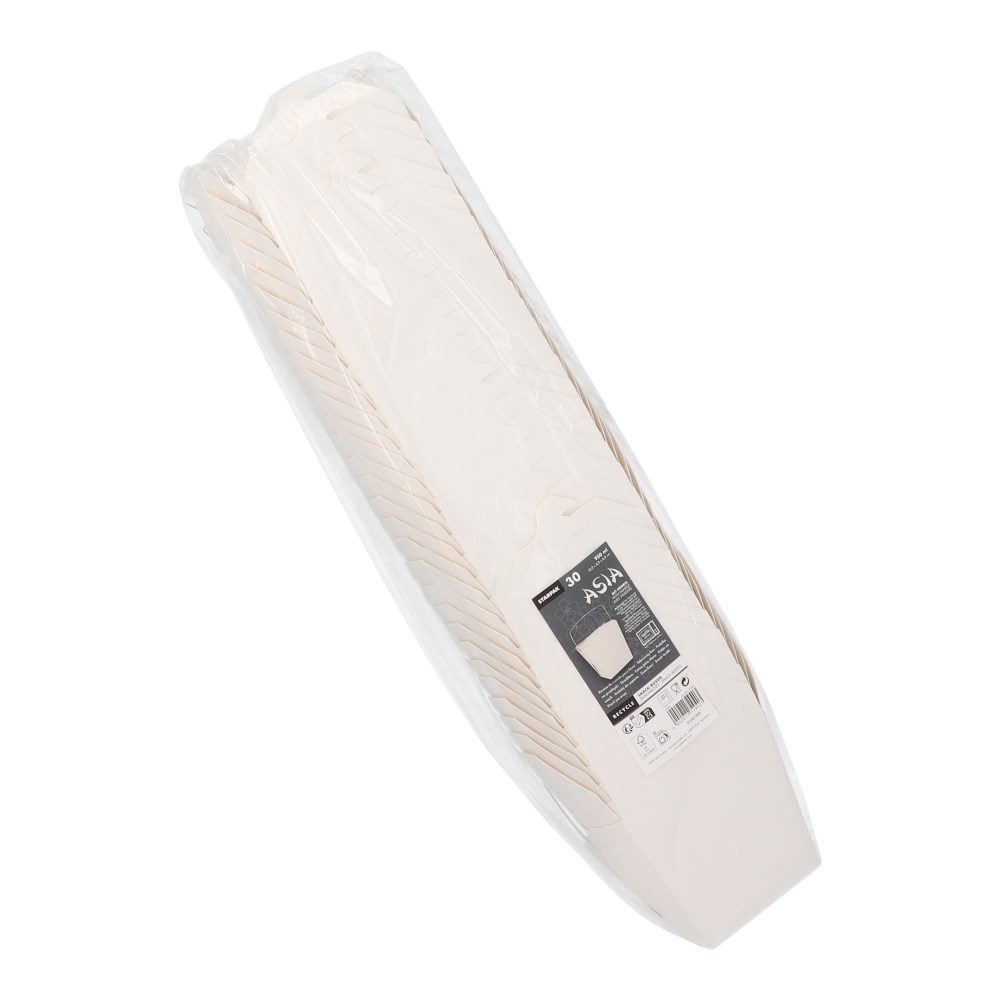 30 Snackboxen mit Henkel "ASIA" eckig 950 ml 10,9 cm x 8,9 cm x 6,8 cm weiss