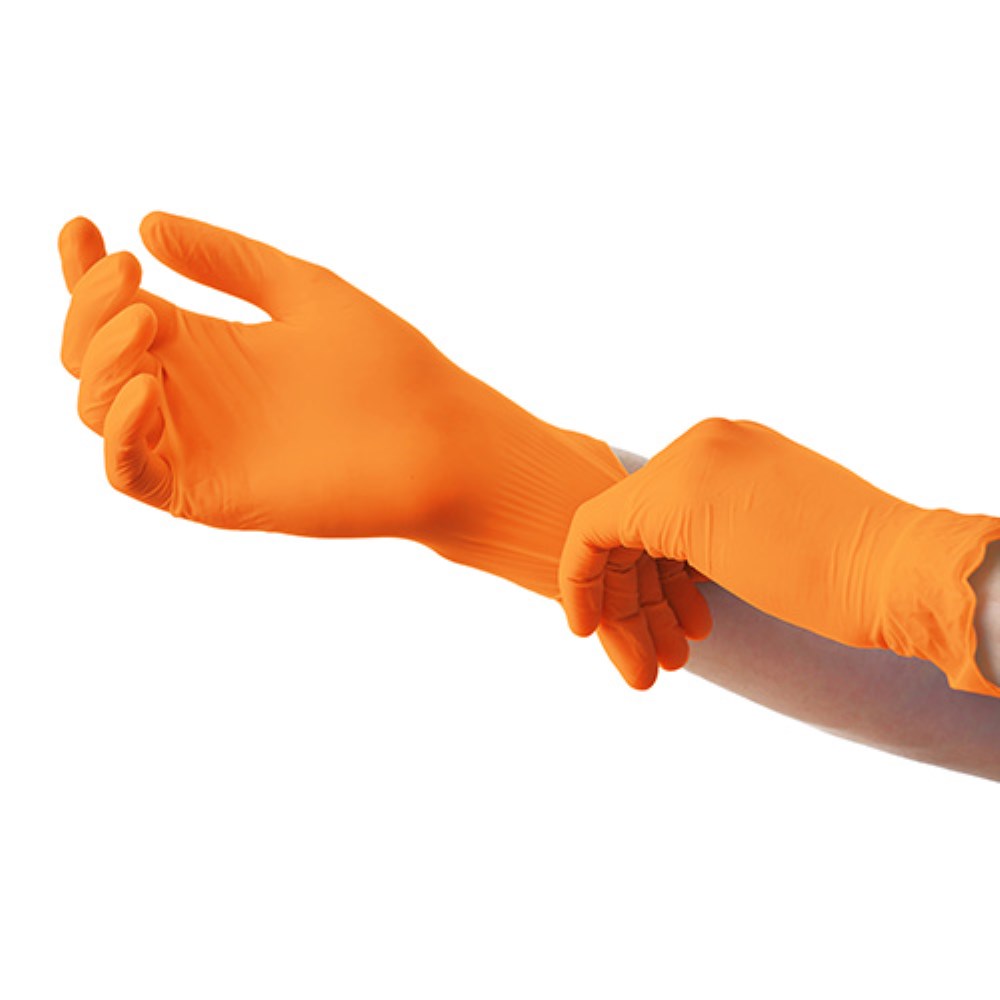 100 "Medi-Inn Classic" Handschuhe, Nitril puderfrei orange "Nitril Orange" Größe: XL