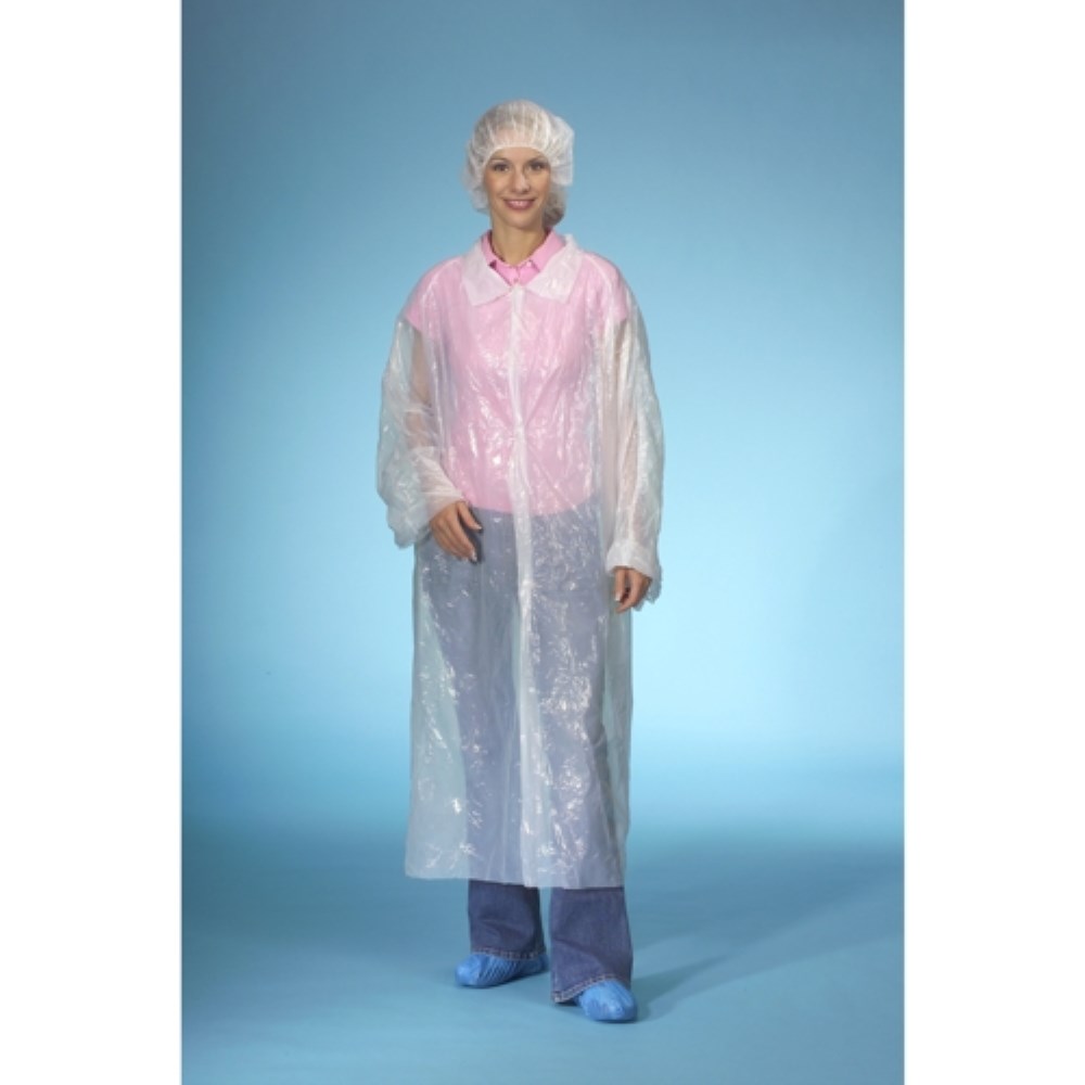 10 Besucherkittel, HDPE 150 cm x 125 cm weiss 10 Besucherkittel, HDPE 150 cm x 125 cm weiss