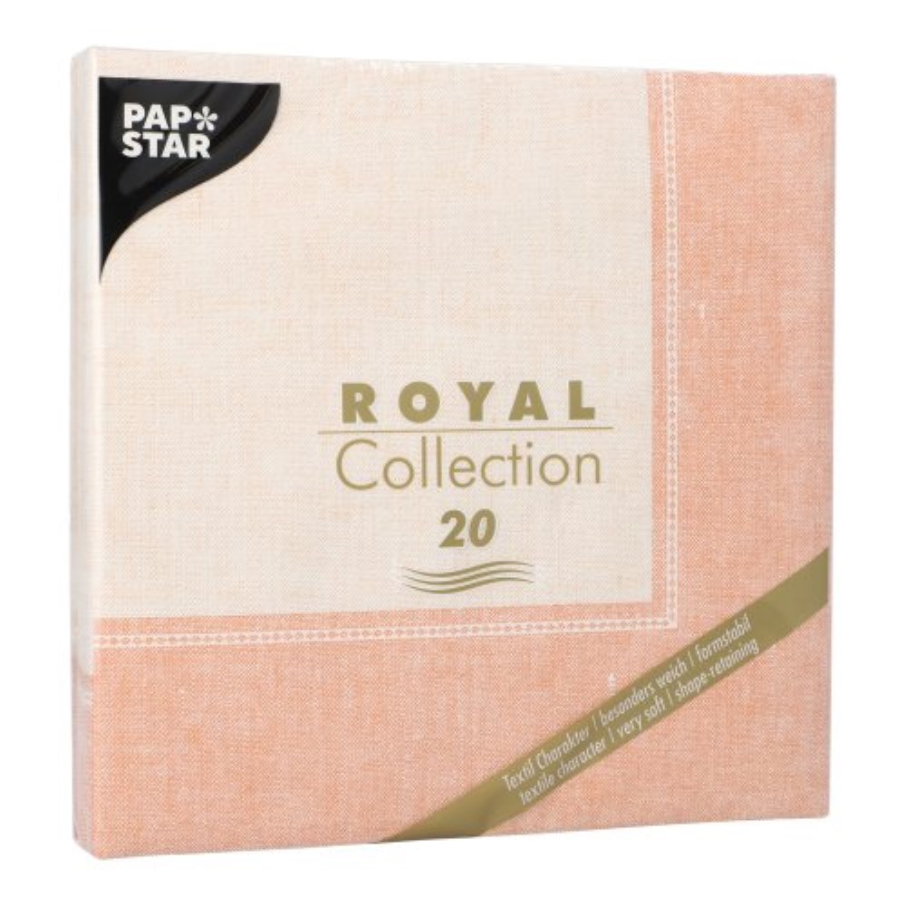 20 Servietten "ROYAL Collection" 1/4-Falz 40 cm x 40 cm terracotta "Linum"
