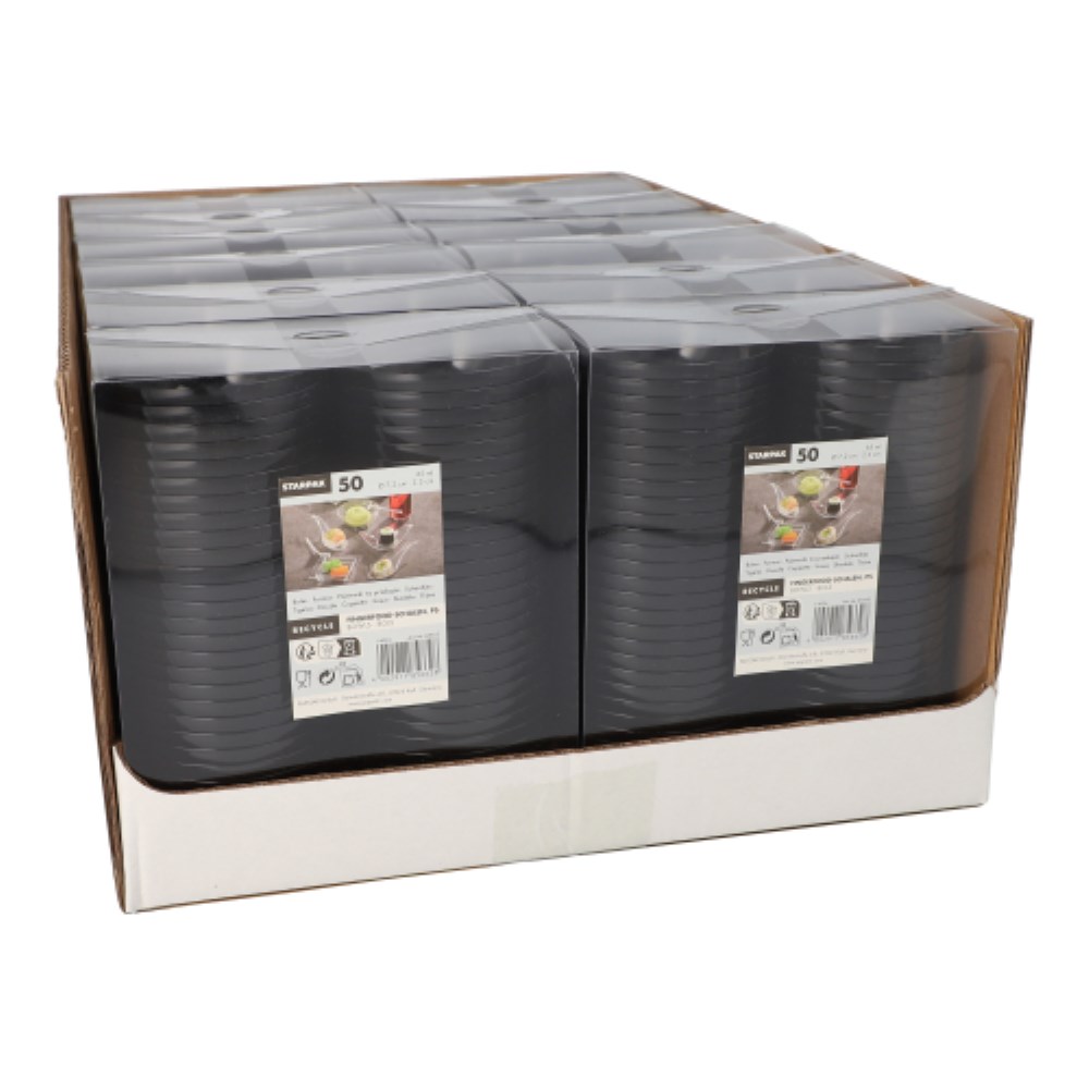 50 Fingerfood - Schalen, PS rund 65 ml Ø 7,2 cm · 3 cm schwarz