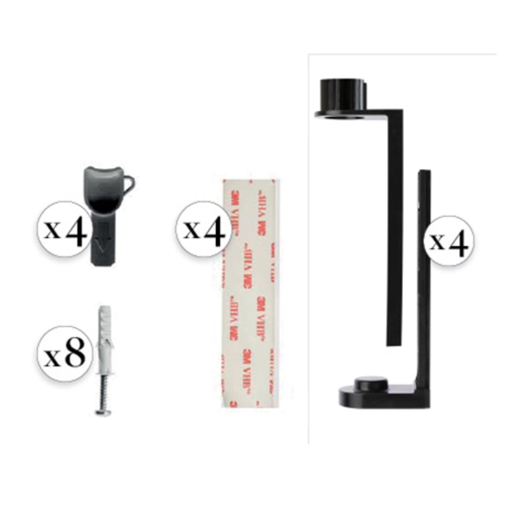 4 Wandhalter Pumpspender schwarz , zum kleben und schrauben