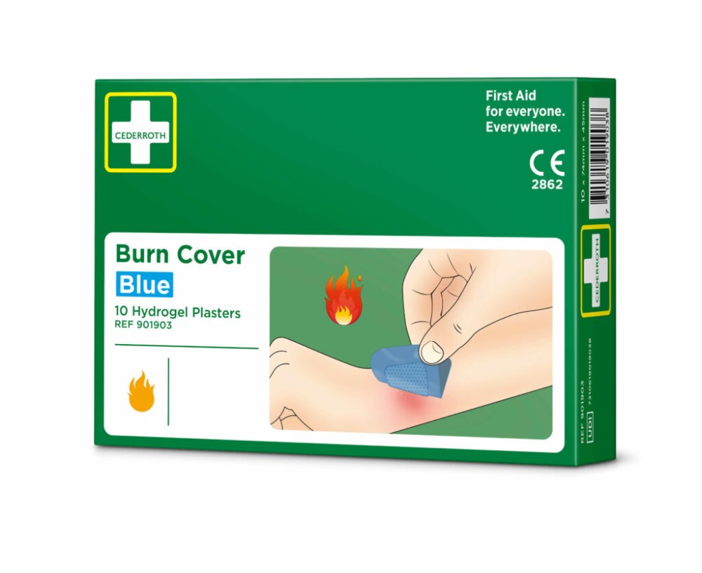 10 "Cederroth" Burn Cover, Hydrogelplaster 74 mm x 45 mm