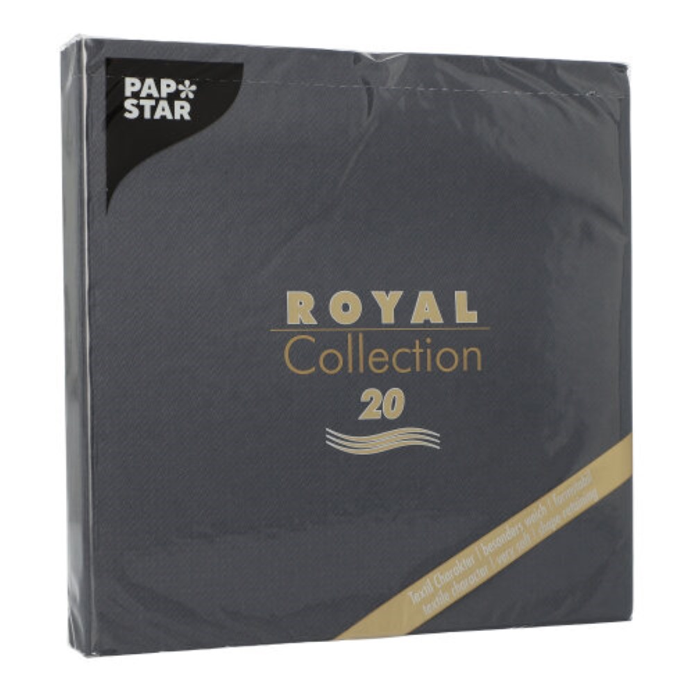 20 Servietten "ROYAL Collection" 1/4-Falz 40 cm x 40 cm schwarz