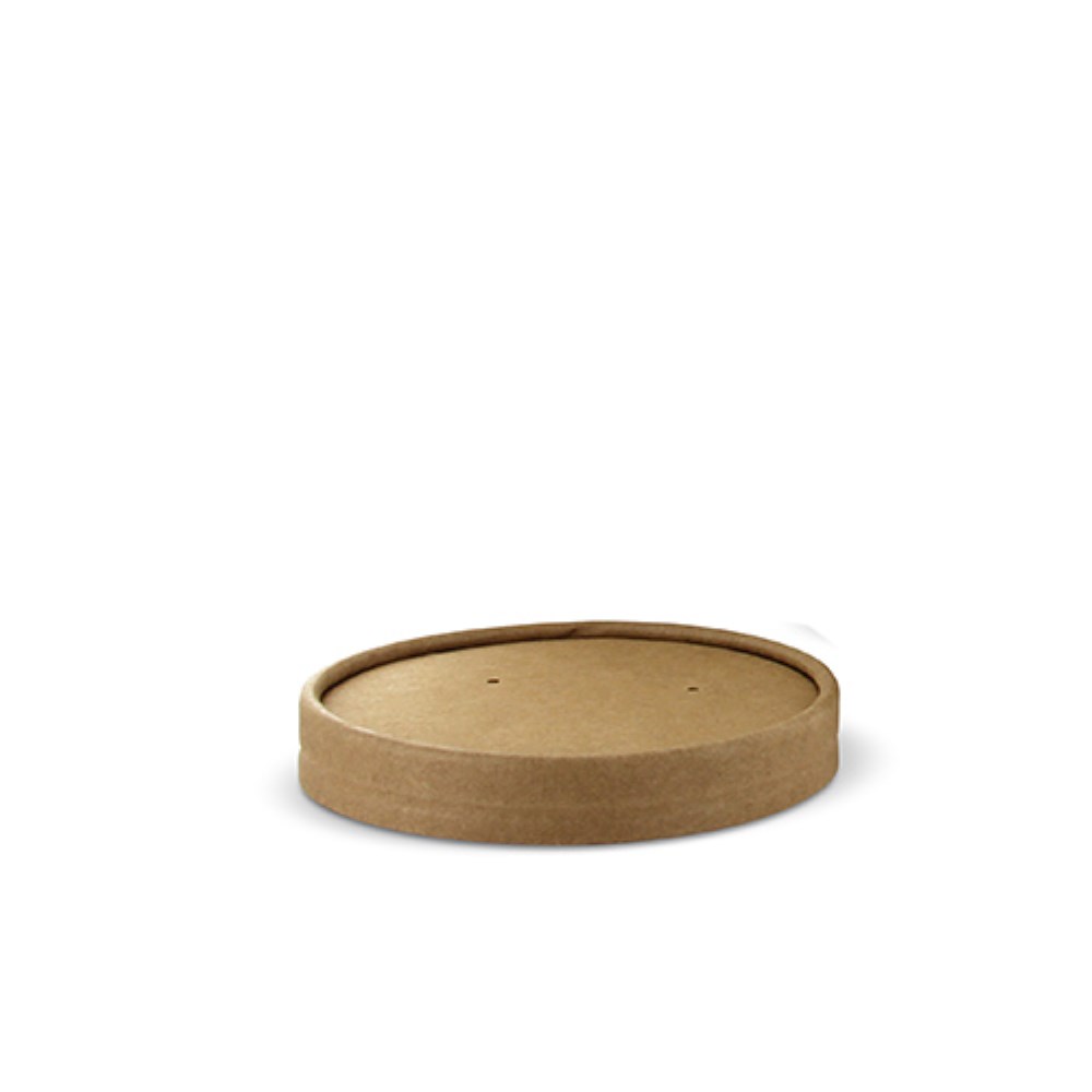 25 Deckel für Suppenbecher, Pappe Ø 9,8 cm · 1,6 cm braun