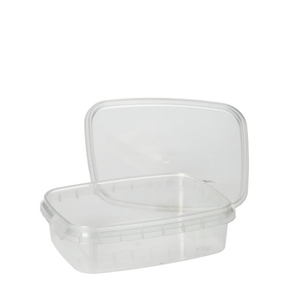 50 Feinkostbecher, PP eckig 150 ml 2,9 cm x 8,6 cm x 10,9 cm transparent mit Originalitätsverschluss 50 Feinkostbecher, PP eckig 150 ml 2,9 cm x 8,6 cm x 10,9 cm transparent mit Originalitätsverschluss