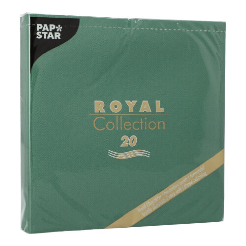 20 Servietten "ROYAL Collection" 1/4-Falz 40 cm x 40 cm dunkelgrün