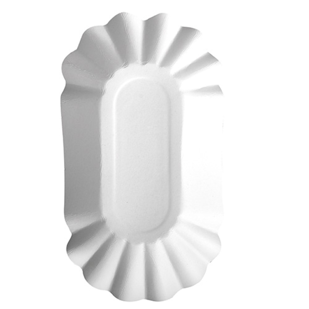 250 Schalen, Pappe "pure" oval 10,5 cm x 20 cm x 3,5 cm weiss