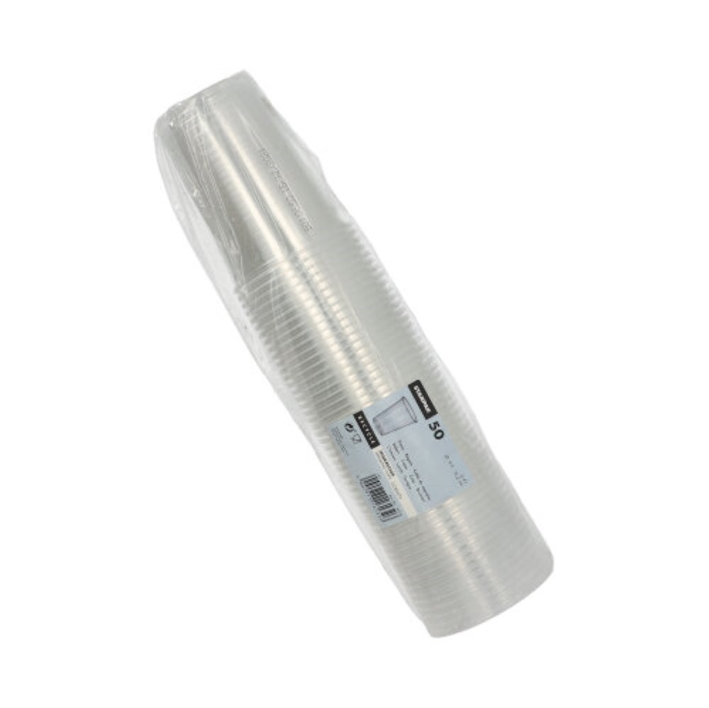 50 Trinkbecher, PP 0,4 l Ø 9,5 cm · 12,2 cm transparent mit Schaumrand