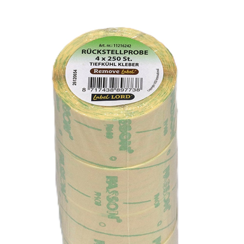 1000 "LabelLord" HACCP Lebensmitteletiketten 40 mm x 113 mm rot Rückstellprobe