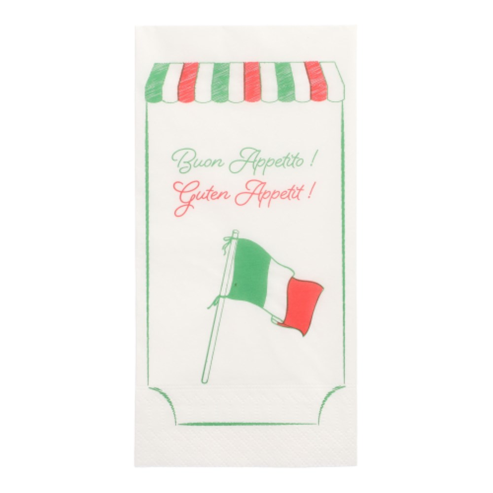 250 Servietten, 2-lagig 1/8-Falz 40 cm x 40 cm weiss "Italy"