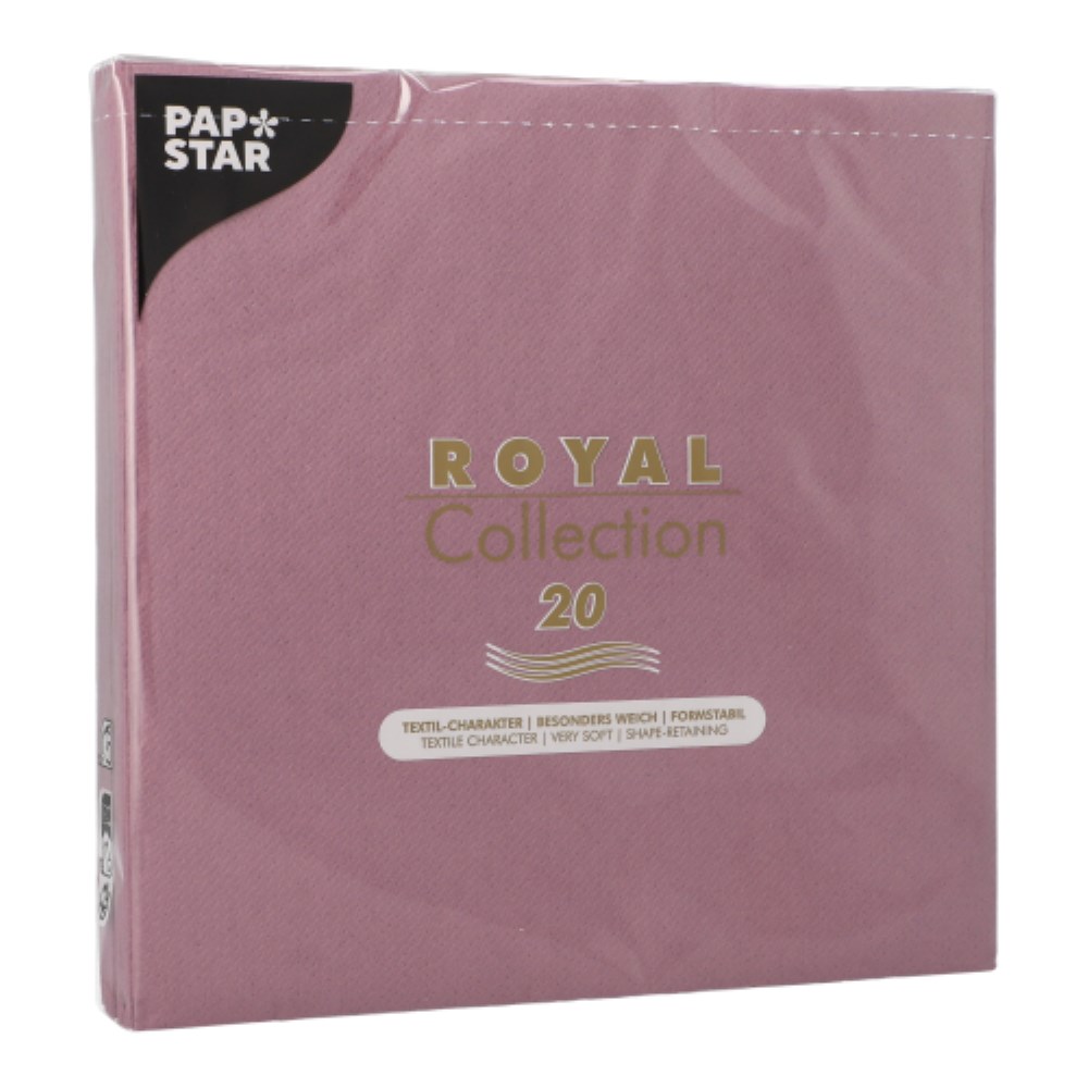 20 Servietten "ROYAL Collection" 1/4-Falz 40 cm x 40 cm plum