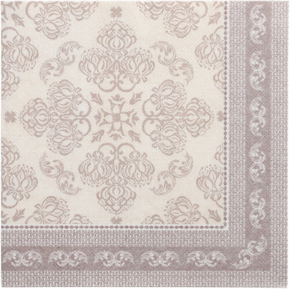 50 Servietten "ROYAL Collection" 1/4-Falz 40 cm x 40 cm mocca "Arabesque"