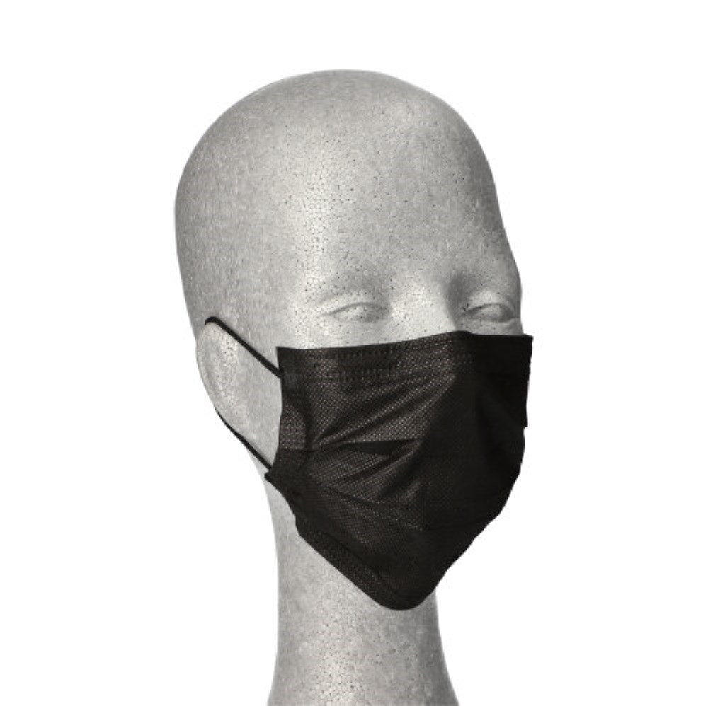 50 "Medi-Inn" Mundschutz Type II 3-lagig 9 cm x 17,5 cm schwarz mit Nasenbügel