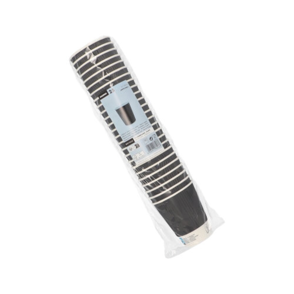 25 Trinkbecher, Pappe "To Go" 0,2 l Ø 8 cm · 9 cm schwarz Ripple Wall