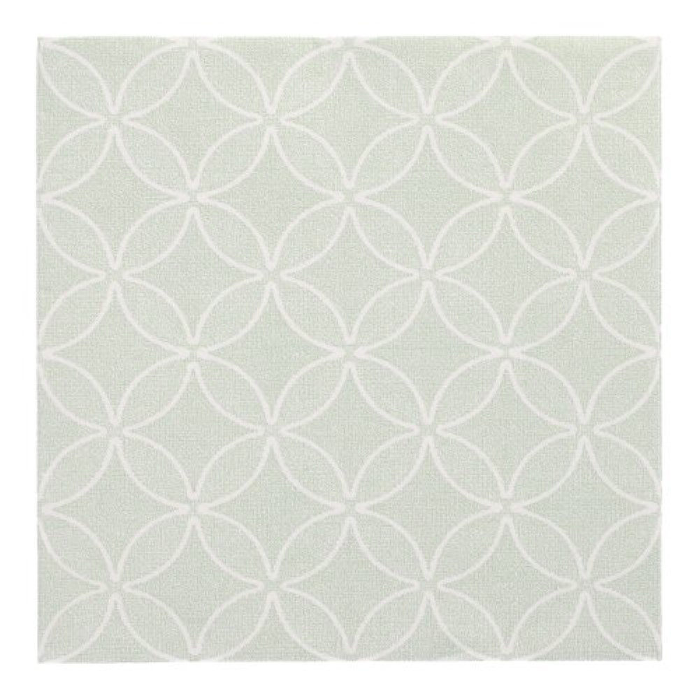 20 Servietten "ROYAL Collection" 1/4-Falz 40 cm x 40 cm jadegrün "Circle Flowers"