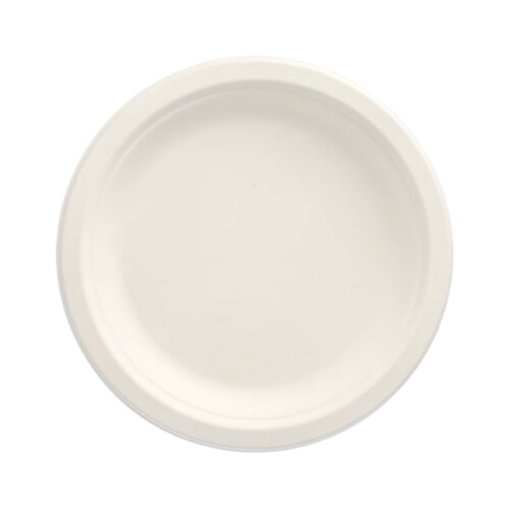 12 Teller, Zuckerrohr "pure" ungeteilt Ø 18 cm · 2 cm weiss