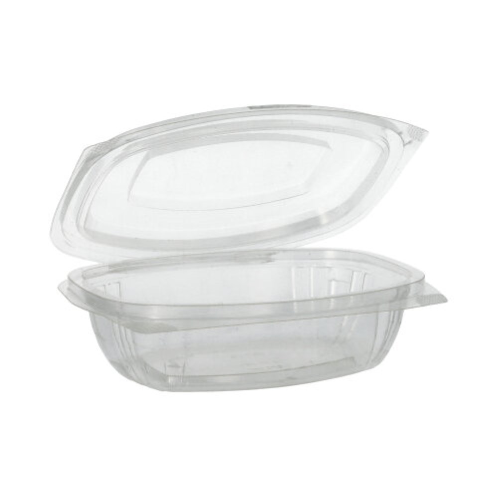 50 Feinkost- und Salatschalen mit Klappdeckeln, PLA "pure" 375 ml 4,8 cm x 16,1 cm x 13,2 cm
