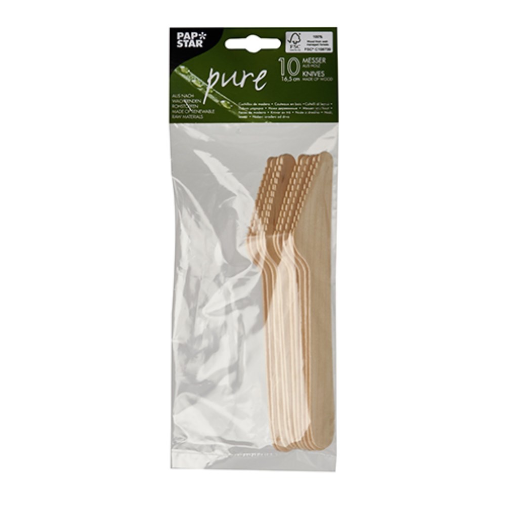 10 Messer, Holz "pure" 16,5 cm