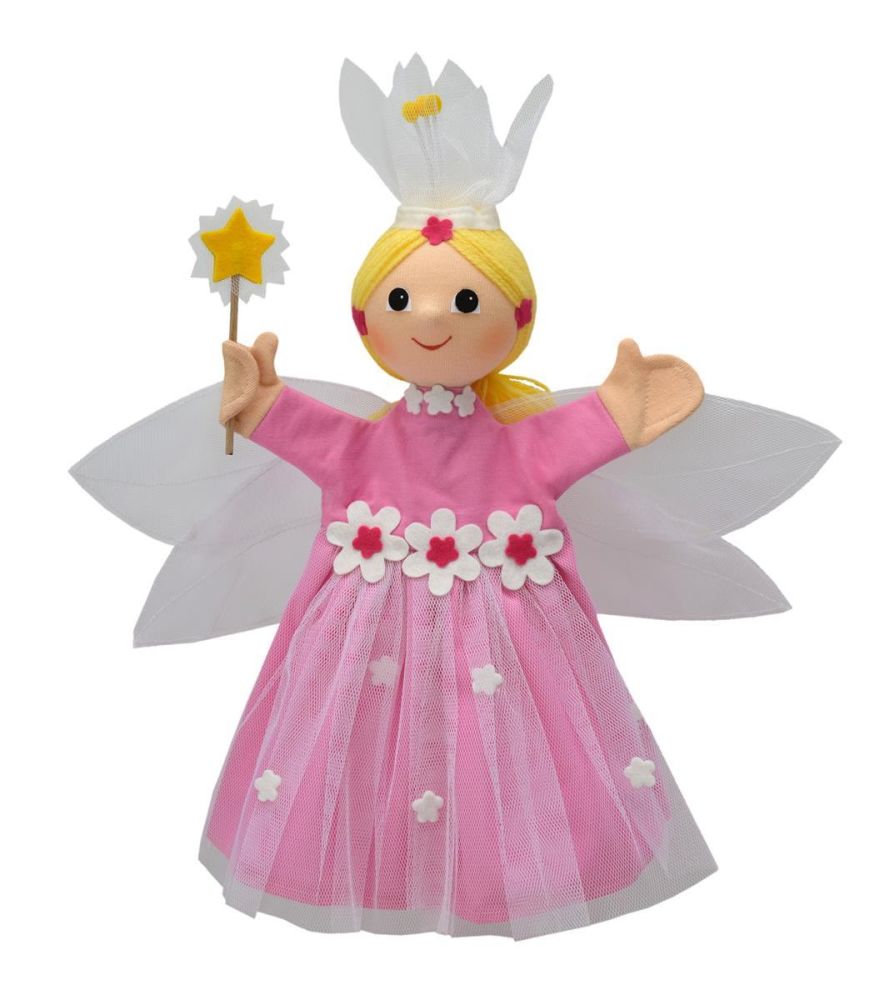 Handpuppe rosa Fee 35 cm - Made in Europe - Winterspielzeug