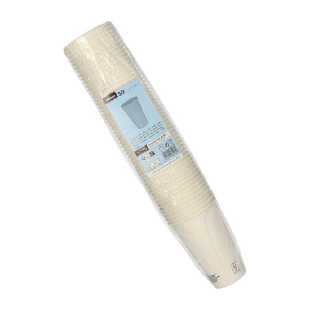 50 Trinkbecher, Pappe "To Go" 0,3 l Ø 8 cm · 11,7 cm weiss