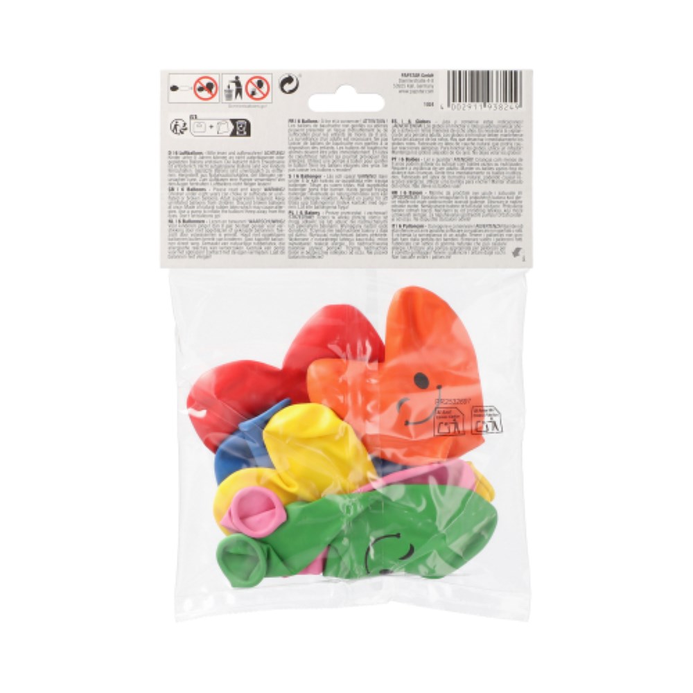 6 Luftballons Ø 28 cm farbig sortiert "Heart - Blinky" large